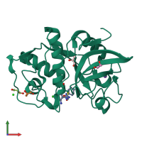PDB entry 4x6j coloured by chain, front view.