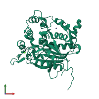PDB entry 4x71 coloured by chain, front view.