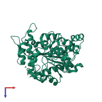 PDB entry 4x71 coloured by chain, top view.