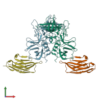 PDB entry 4x7c coloured by chain, front view.