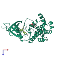 PDB entry 4x7l coloured by chain, top view.