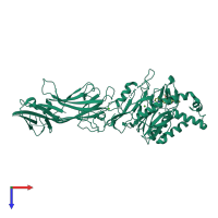 PDB entry 4x8c coloured by chain, top view.