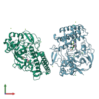 PDB entry 4x8d coloured by chain, front view.