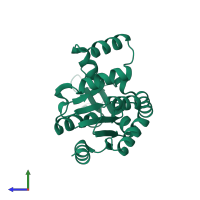 PDB entry 4x8h coloured by chain, side view.