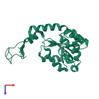 PDB entry 4x8h coloured by chain, top view.