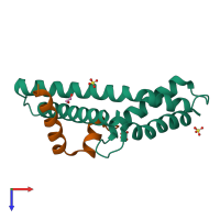 PDB entry 4x8k coloured by chain, top view.