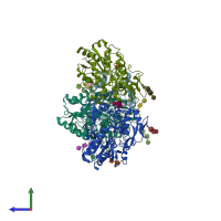 PDB entry 4x96 coloured by chain, side view.