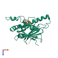 PDB entry 4x9l coloured by chain, top view.