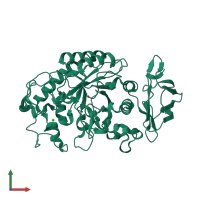 PDB entry 4x9y coloured by chain, front view.