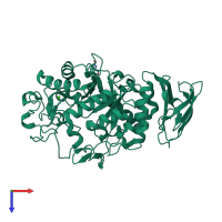 PDB entry 4x9y coloured by chain, top view.