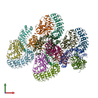 PDB entry 4xa9 coloured by chain, front view.
