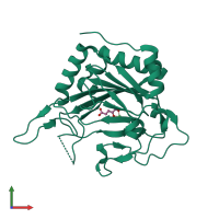 PDB entry 4xac coloured by chain, front view.