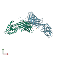 PDB entry 4xbi coloured by chain, front view.