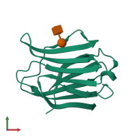 PDB entry 4xbn coloured by chain, front view.