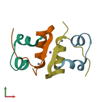 PDB entry 4xc4 coloured by chain, front view.