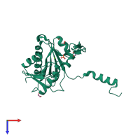 PDB entry 4xep coloured by chain, top view.