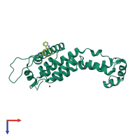 PDB entry 4xfz coloured by chain, top view.