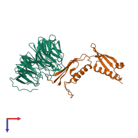PDB entry 4xga coloured by chain, top view.