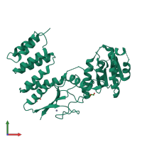 PDB entry 4xgl coloured by chain, front view.