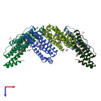 PDB entry 4xgs coloured by chain, top view.