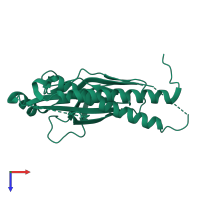 PDB entry 4xh3 coloured by chain, top view.