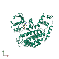 PDB entry 4xhg coloured by chain, front view.