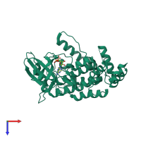 PDB entry 4xhg coloured by chain, top view.