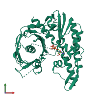 PDB entry 4xhn coloured by chain, front view.