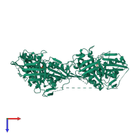PDB entry 4xhp coloured by chain, top view.