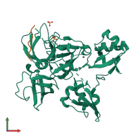 PDB entry 4xib coloured by chain, front view.