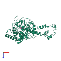 PDB entry 4xis coloured by chain, top view.