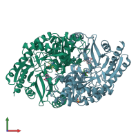 PDB entry 4xjo coloured by chain, front view.