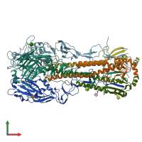 PDB entry 4xkd coloured by chain, front view.