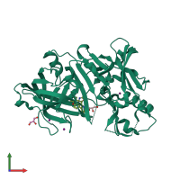 PDB entry 4xkx coloured by chain, front view.