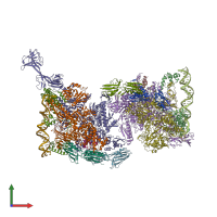 PDB entry 4xlp coloured by chain, front view.