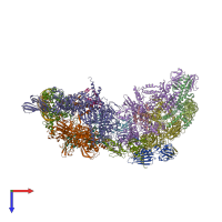 PDB entry 4xlp coloured by chain, top view.