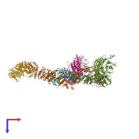 PDB entry 4xmm coloured by chain, top view.