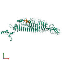PDB entry 4xmy coloured by chain, front view.
