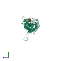 PDB entry 4xn3 coloured by chain, side view.