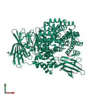 PDB entry 4xn9 coloured by chain, front view.