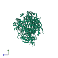 PDB entry 4xn9 coloured by chain, side view.