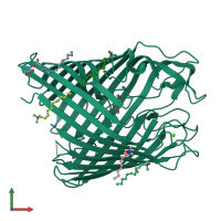 PDB entry 4xnk coloured by chain, front view.