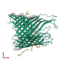 PDB entry 4xnl coloured by chain, front view.