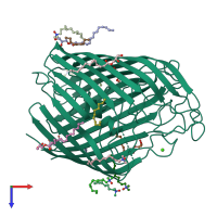 PDB entry 4xnl coloured by chain, top view.