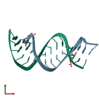 PDB entry 4xno coloured by chain, front view.