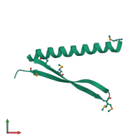 PDB entry 4xo1 coloured by chain, front view.