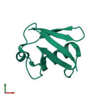 PDB entry 4xof coloured by chain, front view.