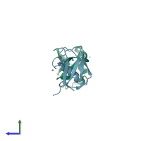 PDB entry 4xol coloured by chain, side view.