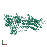 PDB entry 4xou coloured by chain, front view.