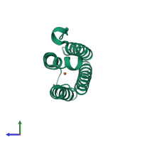 PDB entry 4xpx coloured by chain, side view.